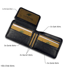 Slimline Baby Buffalo Material Smart Wallet with ID Card Holder- Leader Collection