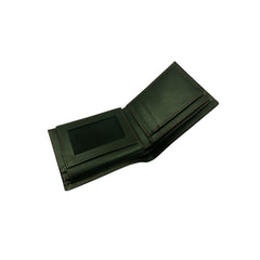 Premium Pure Black Leather Wallet with Multi Stitching