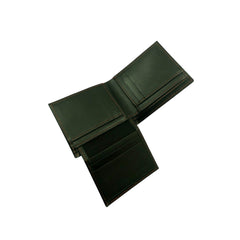 Premium Pure Black Leather Wallet with Multi Stitching