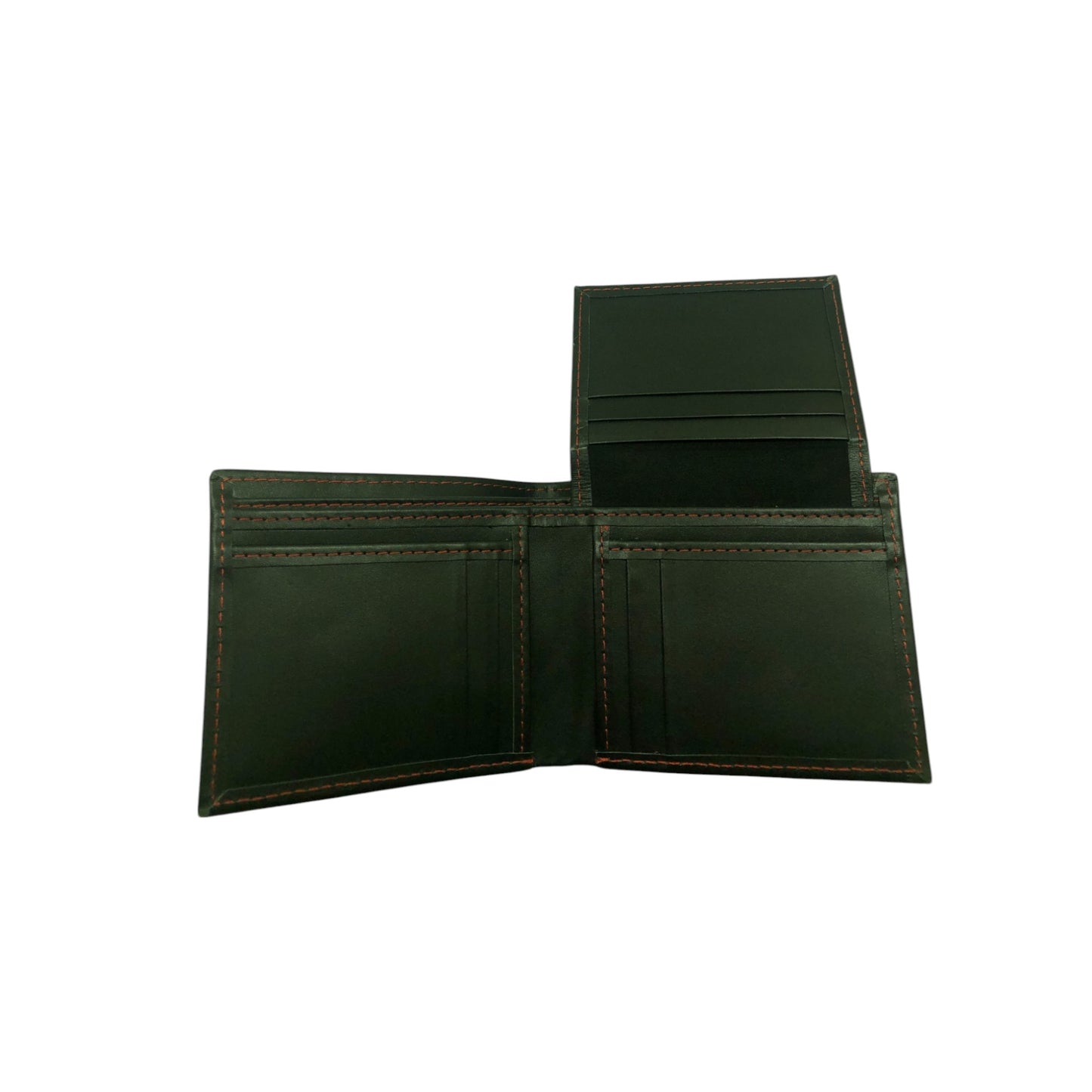 Premium Pure Black Leather Wallet with Multi Stitching