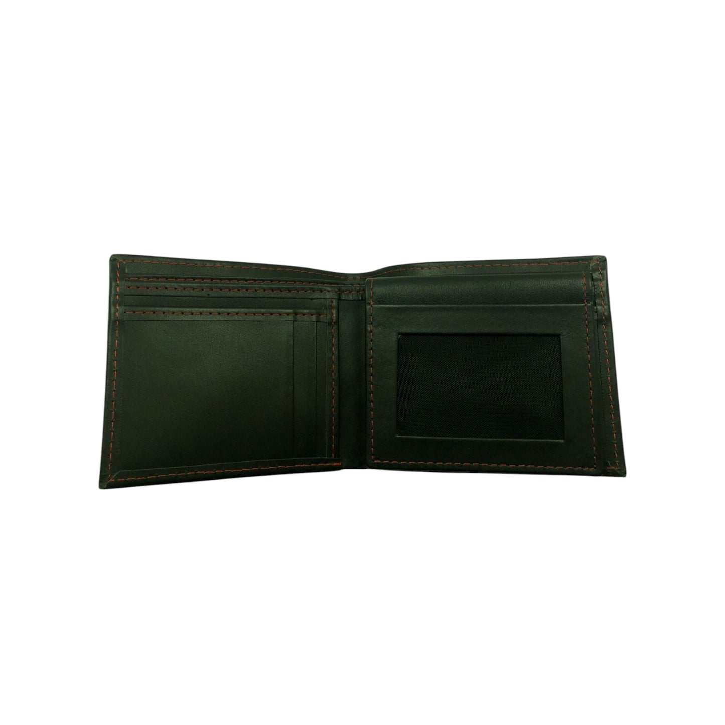 Premium Pure Black Leather Wallet with Multi Stitching