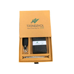 Exclusive Gift Box - with an Elegant Keychain and Signature Ball Pen (With Crocodile Wallet)