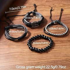 5pcs Classic Men’s Watch and Bracelet Set