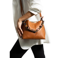 ScarletTwist Women’s Bag – with Scarf & Chain Accessory