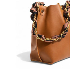ScarletTwist Women’s Bag – with Scarf & Chain Accessory