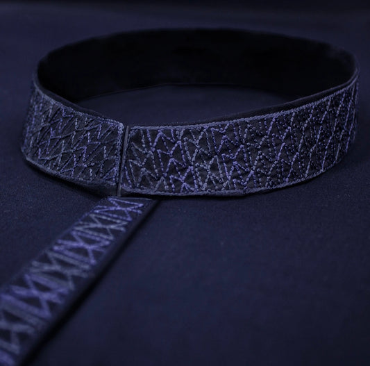 EU001 Navy Blue Embroidery Suiting