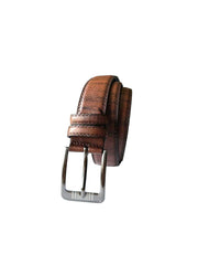 Wood Grain Textured Leather Belt