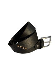 Premium Leather Belt with Hand-Stitched Detailing and Steel Buckle