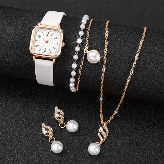 Pearl Grace Watch & Jewelry Set