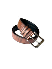 Wood Grain Textured Leather Belt