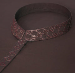 EU002 Chocolate Brown Embroidery Suiting