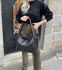 Women's Burgundy Shopper Large Handle Bag