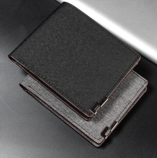 Black Carbon-Weave Bifold Wallet (W8)