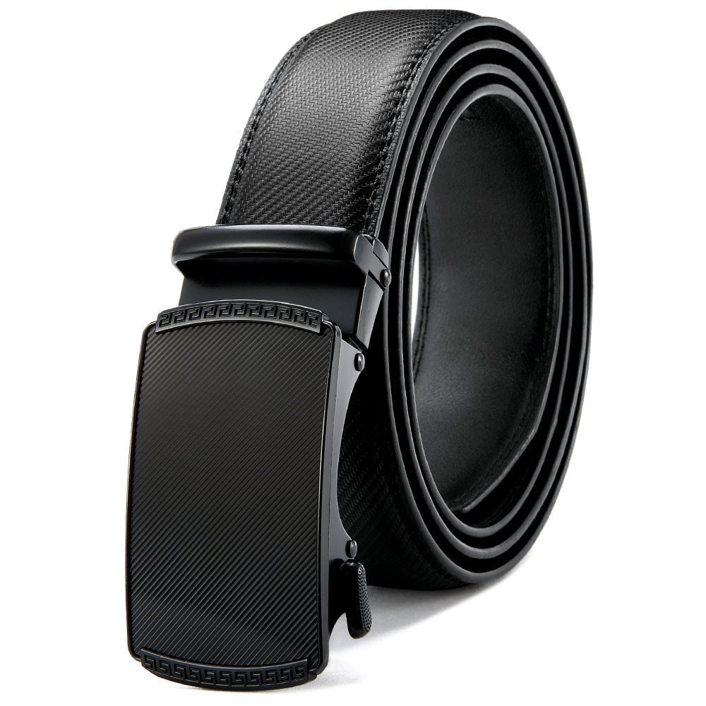Auto buckle leather leather belt for men - TRENDZYOL