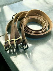 Premium Crazy Horse Genuine Leather Belt with Brass Buckle - Durable and Stylish