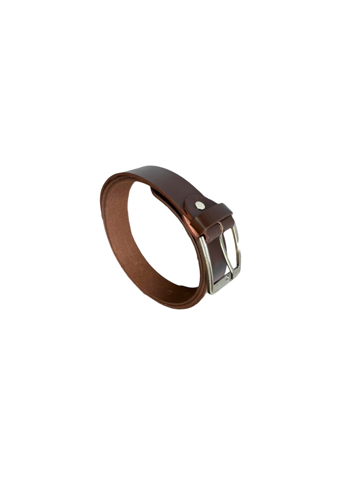Classic Genuine Leather Belt with Silver Buckle - TRENDZYOL
