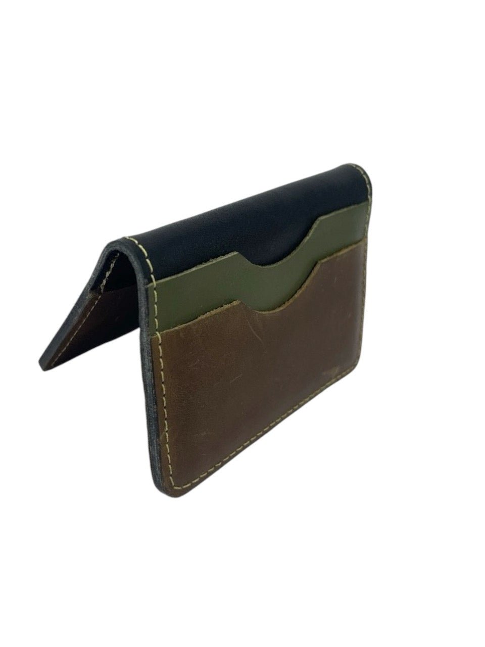 Dual - Tone Vintage Leather Wallet (Handmade) - TRENDZYOL