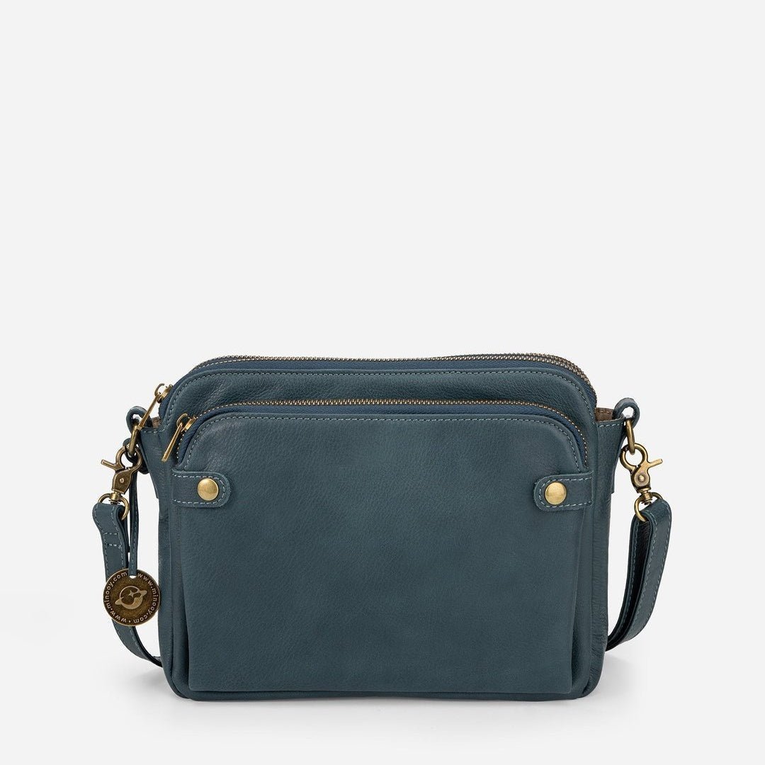 European And American Retro Three - layer Leather Messenger Bag - TRENDZYOL