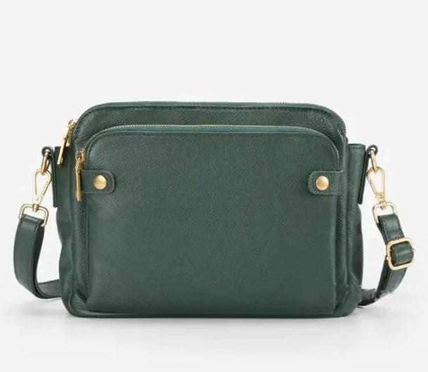 European And American Retro Three - layer Leather Messenger Bag - TRENDZYOL