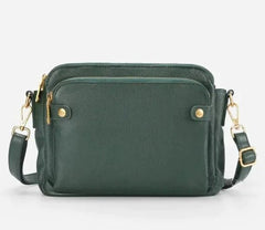European And American Retro Three - layer Leather Messenger Bag - TRENDZYOL