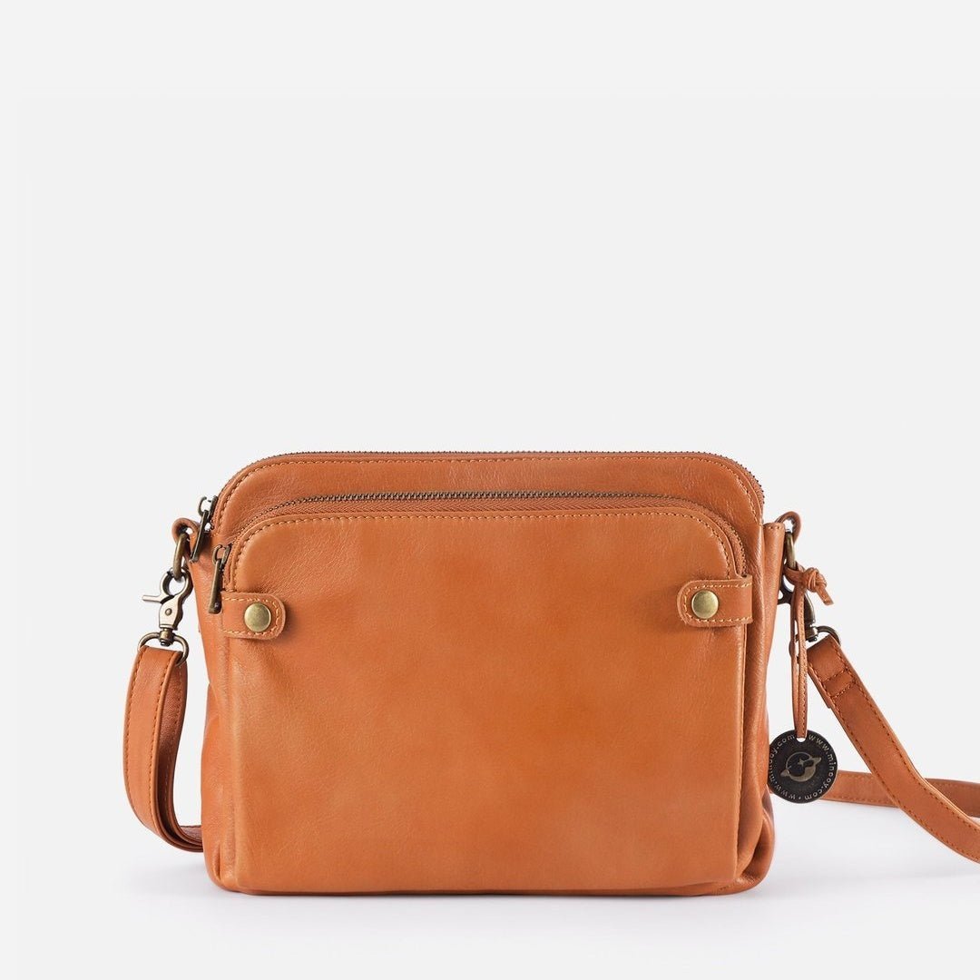 European And American Retro Three - layer Leather Messenger Bag - TRENDZYOL