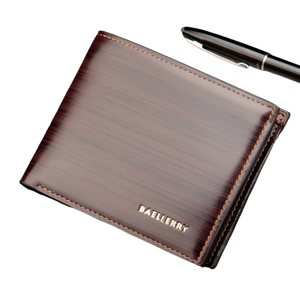 Gentlemen Luxury Wood Grain PU Leather Smart Wallet - TRENDZYOL