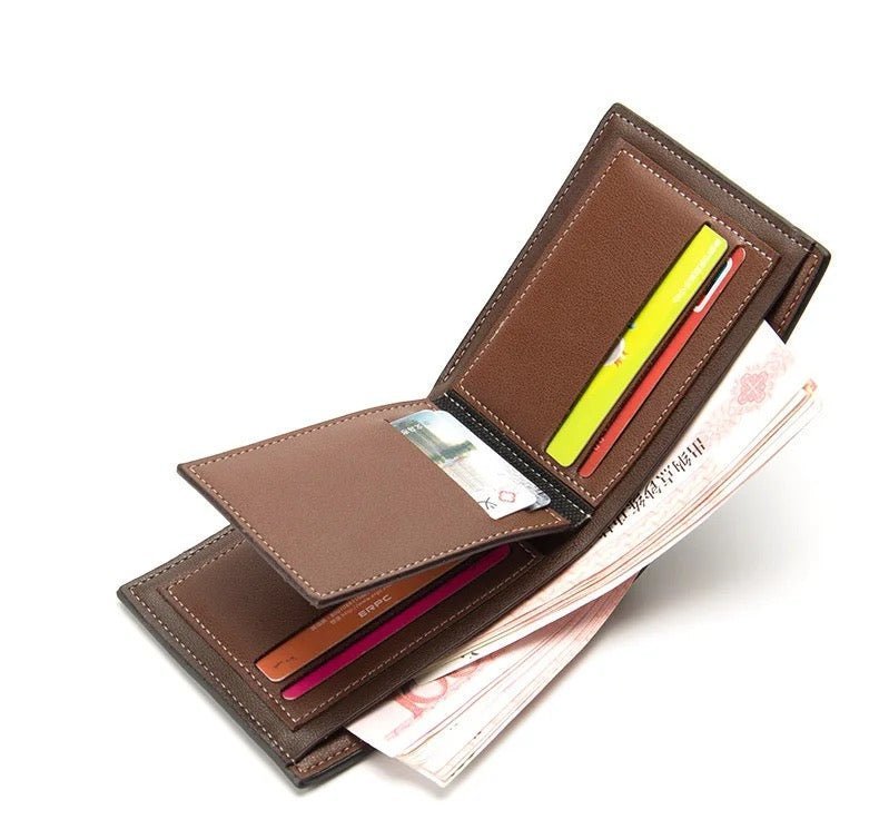 Gentlemen Luxury Wood Grain PU Leather Smart Wallet - TRENDZYOL