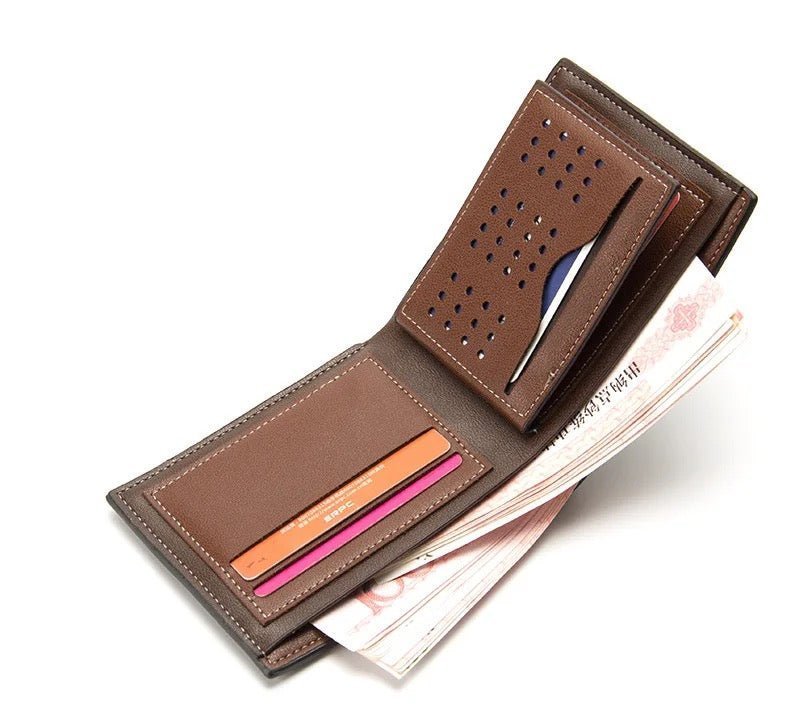 Gentlemen Luxury Wood Grain PU Leather Smart Wallet - TRENDZYOL