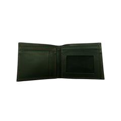 Premium Pure Black Leather Wallet with Multi Stitching