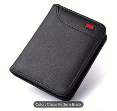 Slim Retro Wallet – Cross Pattern