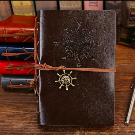 Vintage Pirate Ship Notebook – Refillable Travel Diary (A7)