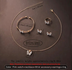 6pcs Butterfly Charm Smartwatch Set