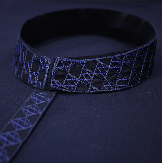 EU002 Navy Blue Embroidery Suiting