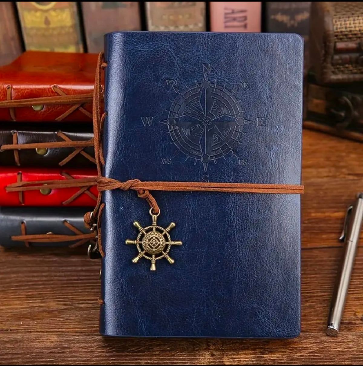 Vintage Pirate Ship Notebook – Refillable Travel Diary (A7)