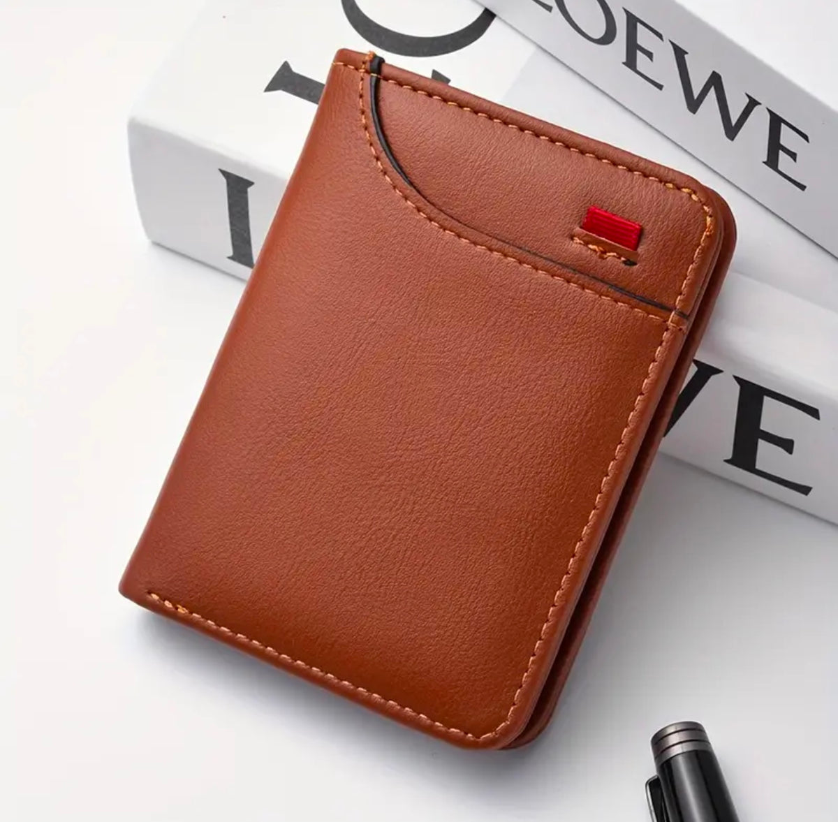 Slim Retro Wallet – Cross Pattern