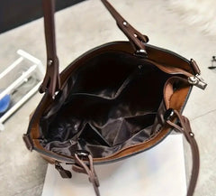 Premium Multi-Pocket Leather Tote Bag