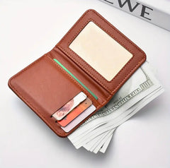 Slim Retro Wallet – Cross Pattern
