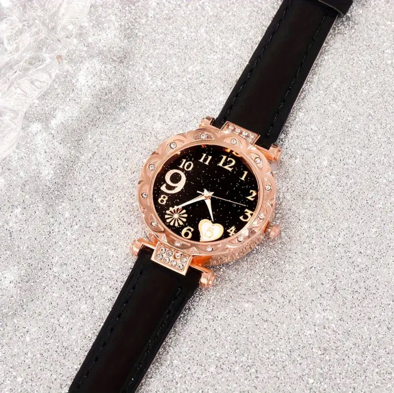 Eternal Charm Black Watch & Bracelet Set