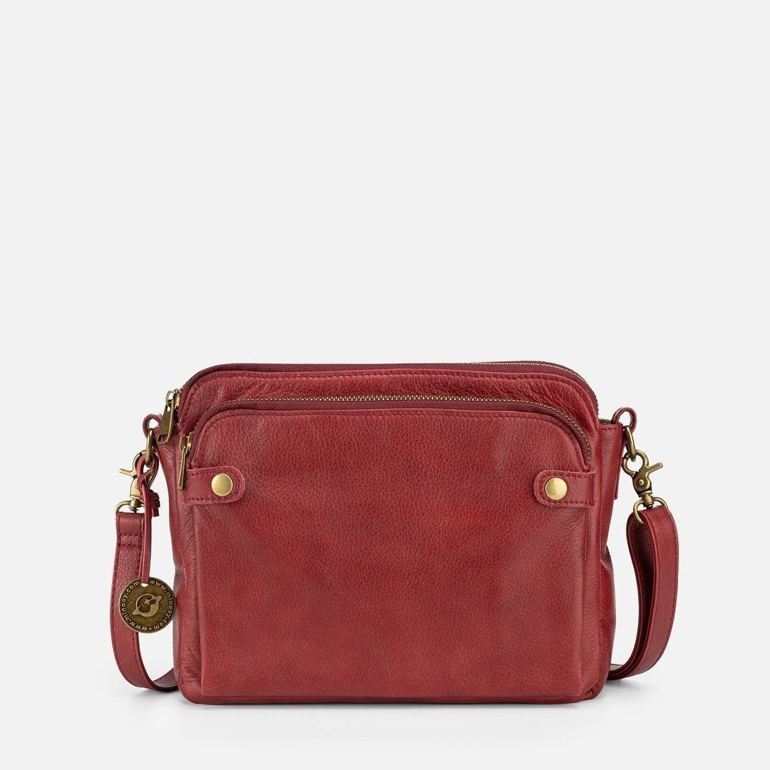 European And American Retro Three - layer Leather Messenger Bag - TRENDZYOL